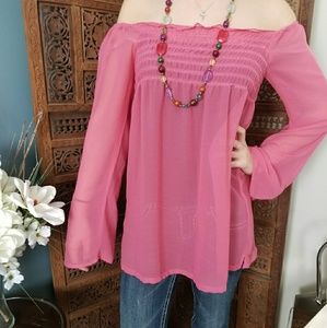 Off shoulder Tunic Top